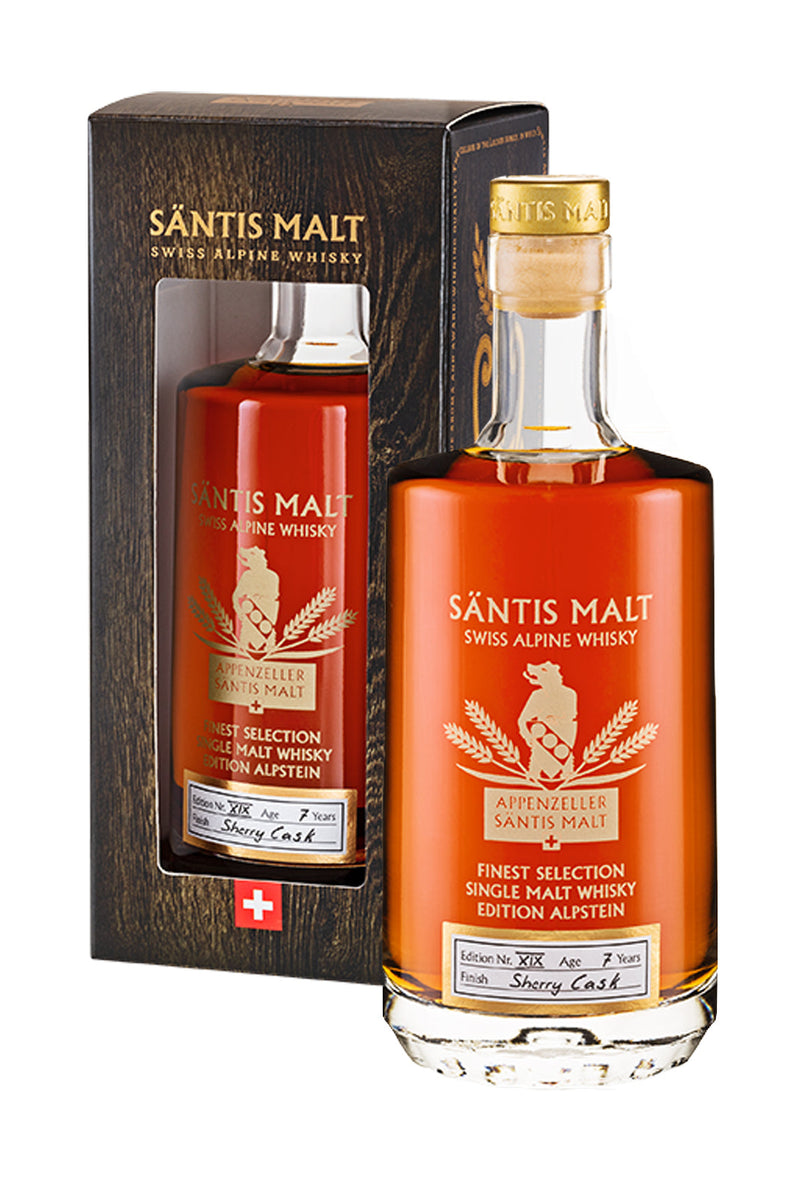 SANTIS ALPSTEIN XIX - Sherry Cask Finish - Swiss Alpine Whiskey  48% 500ml