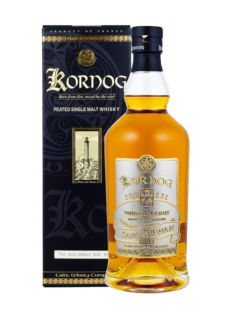 KORNOG Sant Erwan 2020 Single Bourbon Cask 9 years Single Malt Whisky CELTIC Cy (Peated) France Cask Strength 50% 700ml